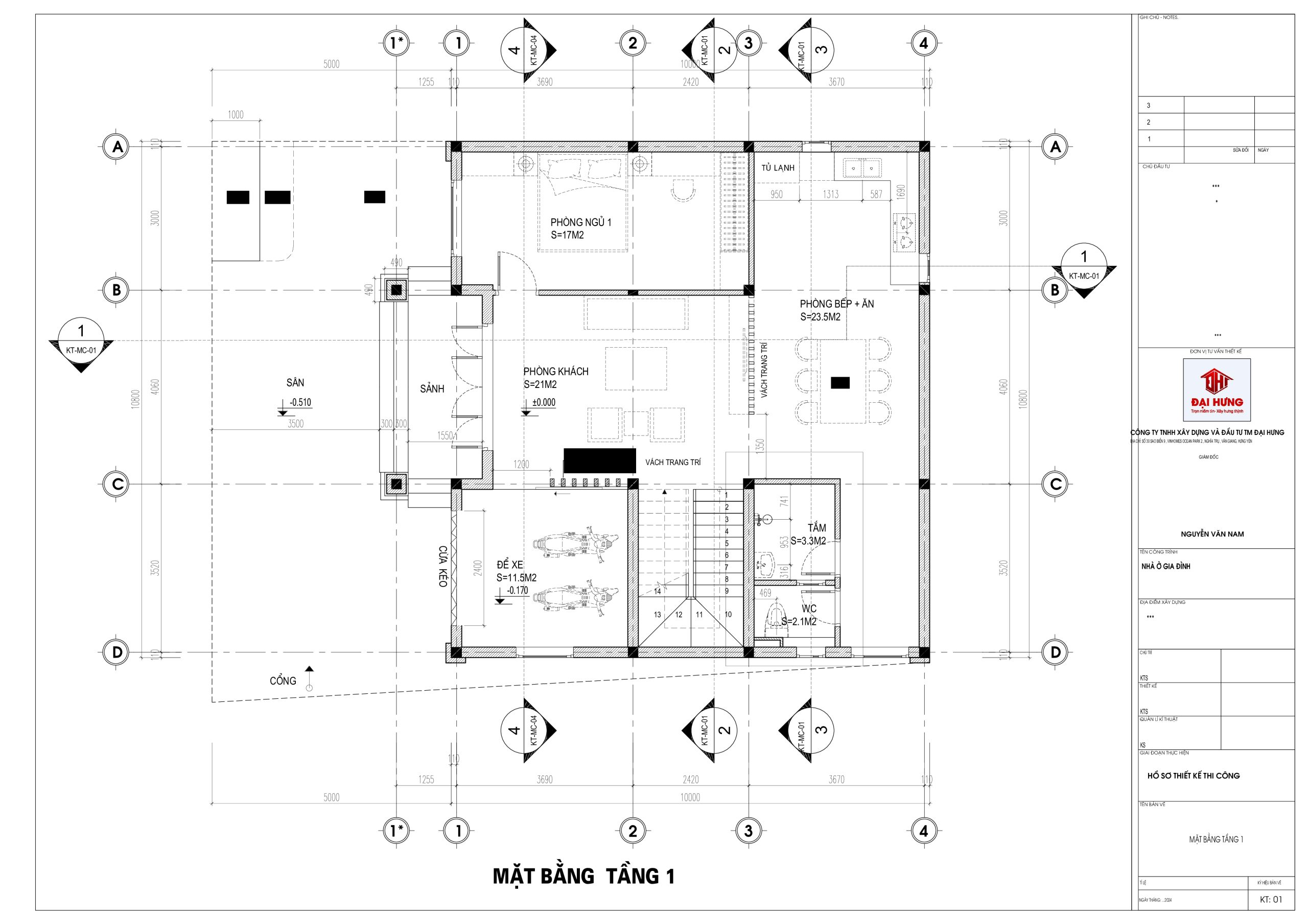 mặt bằng nhà mái thái 2 tầng