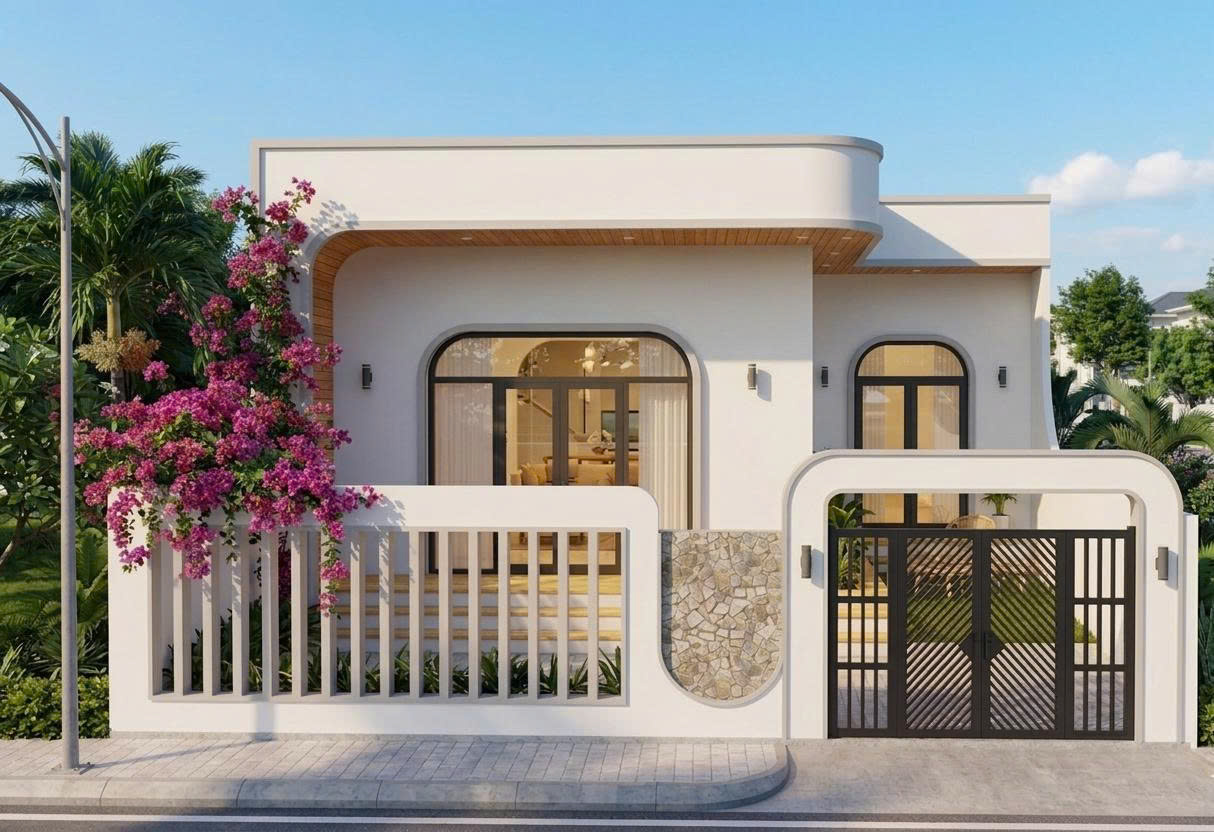 Mặt tiền nhà phố hiện đại 1 tầng 